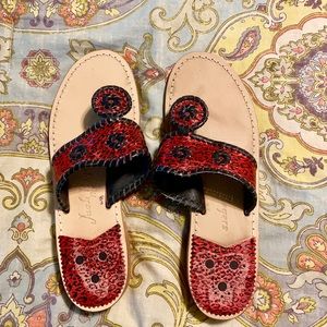 Jacks Rogers red and black sandals